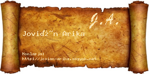 Jovián Arika névjegykártya